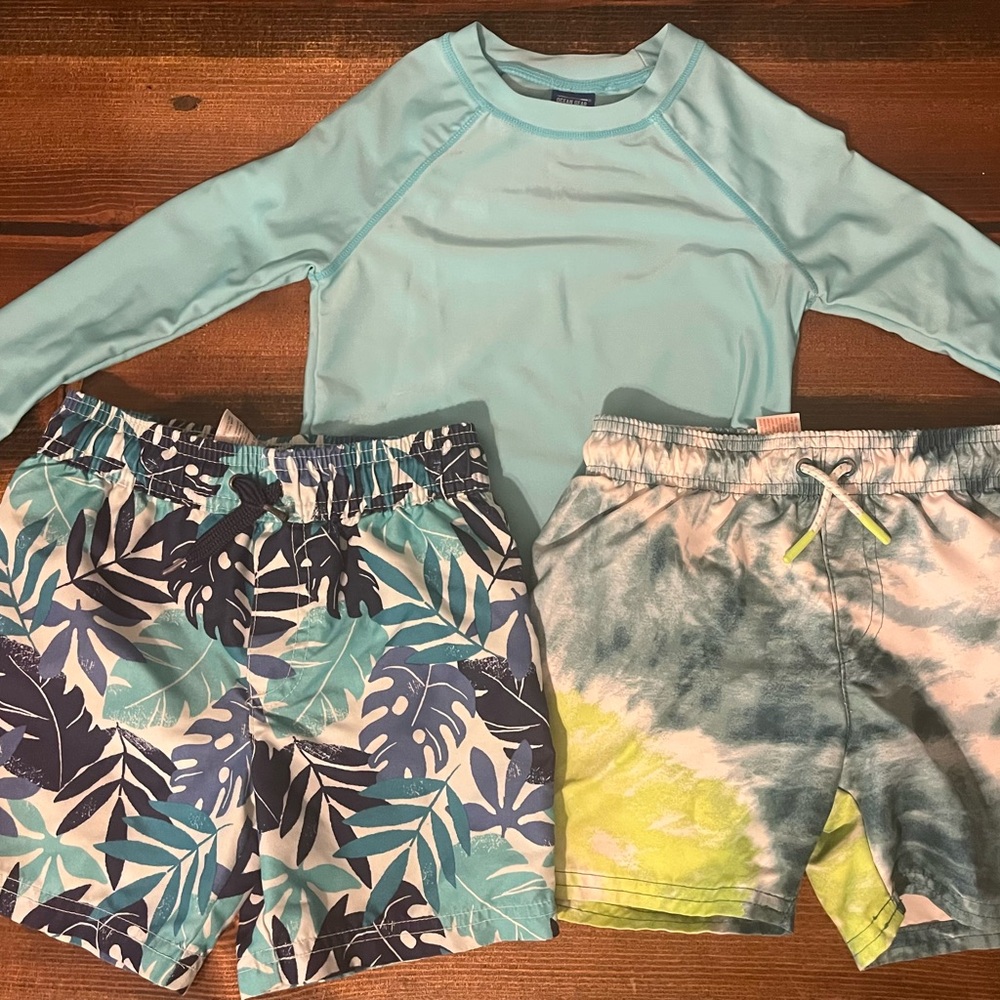 Kids Swim Set - Blue Rash Guard and Shorts